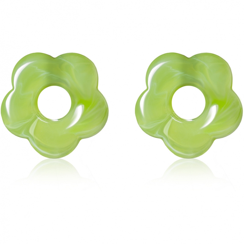 ZICH2720G Oorbedels groene bloem