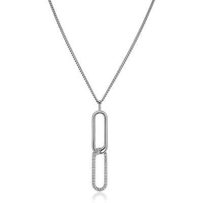 MVC28 Mart Visser zilveren ketting met zirkonia hanger  45 cm