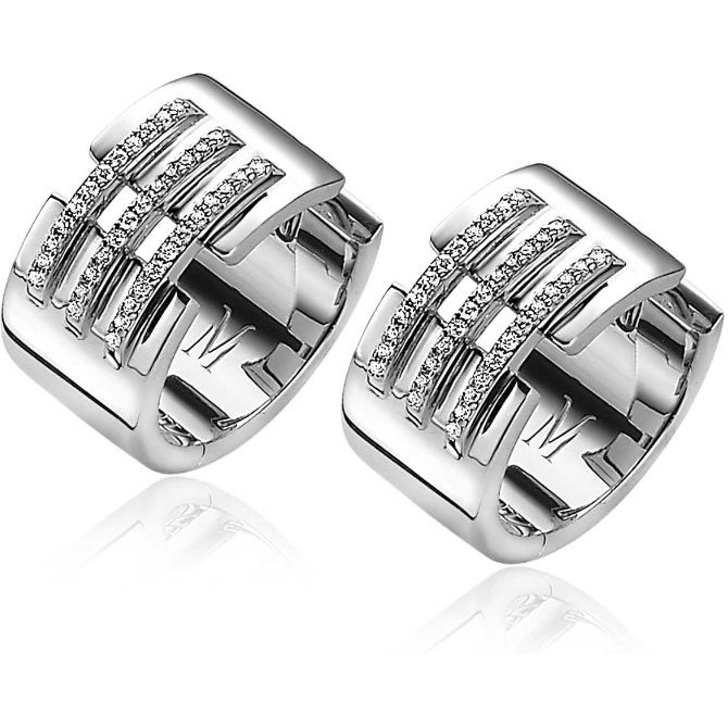 ZINZI MVO18 Mart Visser zilveren oorringen met zirkonia 17 mm