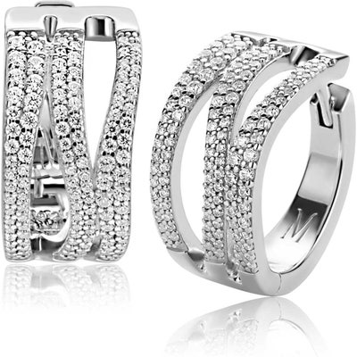 MVO26 Mart Visser zilveren klapoorringen met zirkonia 18 mm