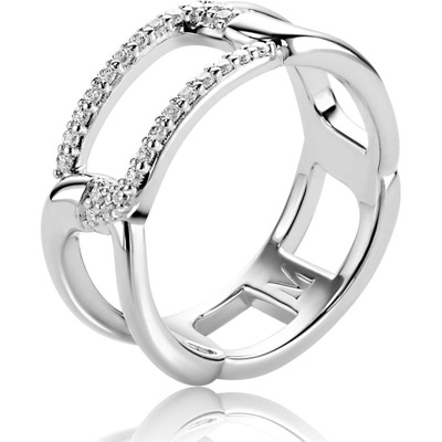 MVR28 Mart Visser zilveren schakel ring 8 mm met zirkonia