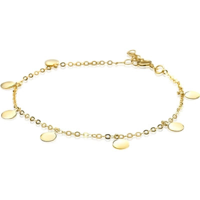 ZGA167 14k gouden armband met ronde plaatjes