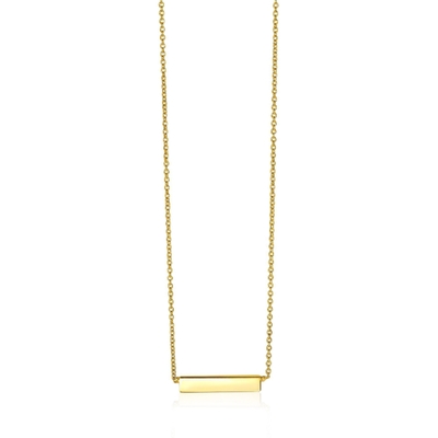 ZGC176 14k gouden ketting met balkje