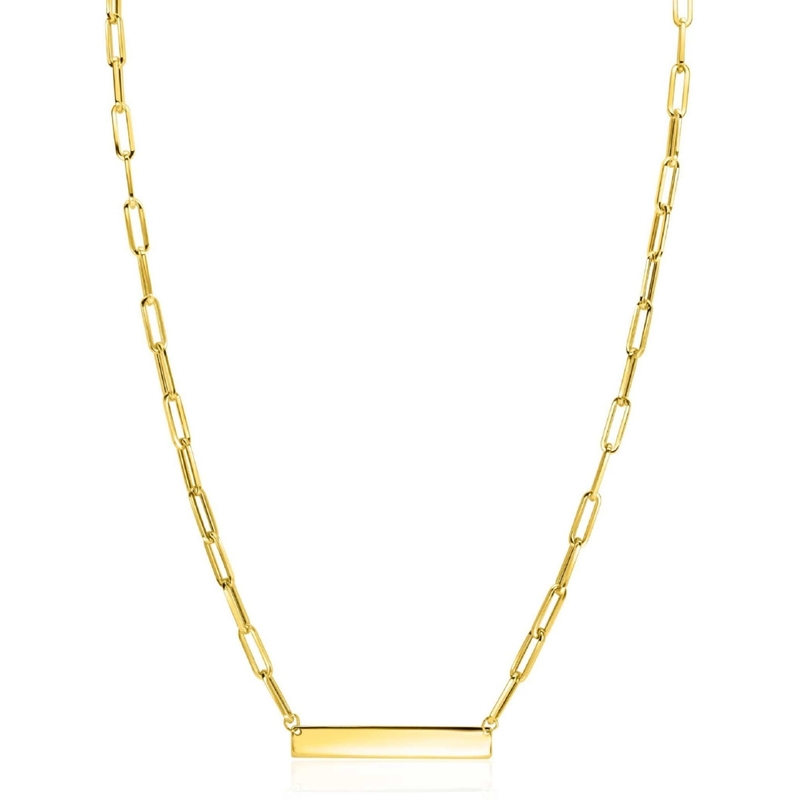 ZINZI ZGC349 14k gouden paperclip ketting met staafje