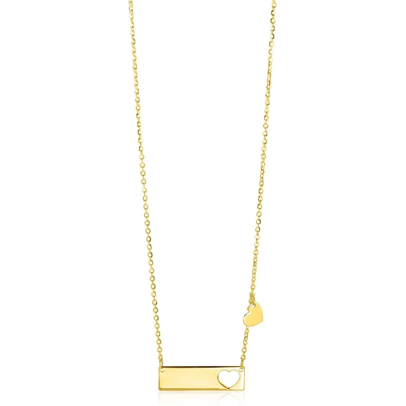 ZINZI ZGC351 14k gouden ketting met staafje en hartje