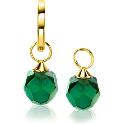 ZGCH144G 14k gouden oorbedels met groene beads