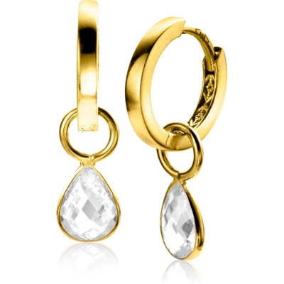 ZGCH390 14k gouden oorbedels peer met zirkonia