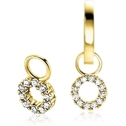 ZINZI ZGCH536 14k gouden oorbedels rond met zirkonia