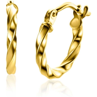 ZGO331 14k gouden oorringen gedraaid