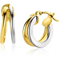 ZINZI ZGO337B 14k bicolor gouden oorringen dubbele buis