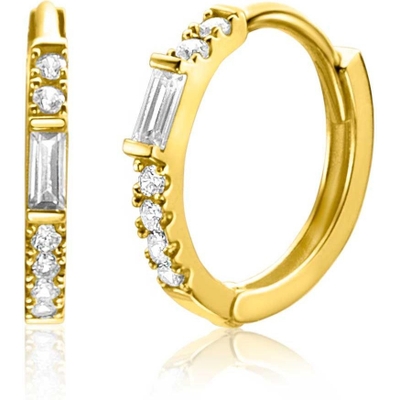 ZGO403 14k gouden klapcreolen met zirkonia