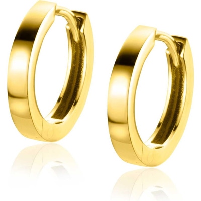 ZGO428 14k gouden klapcreolen vierkante buis 135 mm