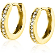 ZGO428Z 14k gouden klapcreolen met zirkonia 13 mm