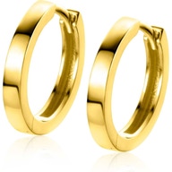 ZGO429 14k gouden klapcreolen met vierkante buis 155 mm