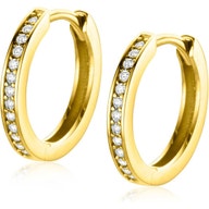 ZGO429Z 14k gouden klapcreolen met zirkonia 15 mm