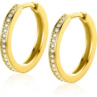 ZGO430Z 14k gouden klapcreolen met zirkonia 17 mm