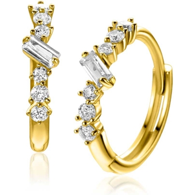 ZINZI ZGO528 14k gouden klapcreolen met zirkonia 13 mm