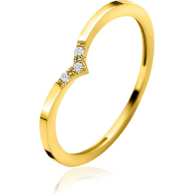 ZINZI ZGR529 14k gouden v-ring met zirkonia 3,7 mm
