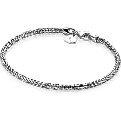 ZIA1287 Zilveren vossenstaart schakelarmband 19 cm