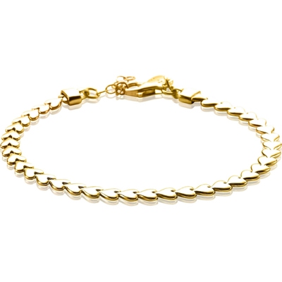 ZIA1798G Zilveren armband goudkleurig hartje 17-20 cm