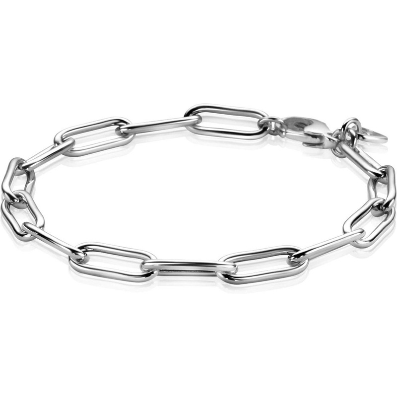 ZINZI zilveren armband met 55mm brede paperclip schakel 19cm ZIA2286