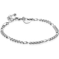 ZIA2291 Zilveren figaro schakelarmband 17-20 cm