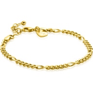 ZINZI gold plated zilveren figaro armband 35mm breed ZIA2291G