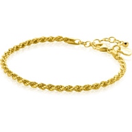ZIA2386G Goudkleurige  koord armband 26mm
