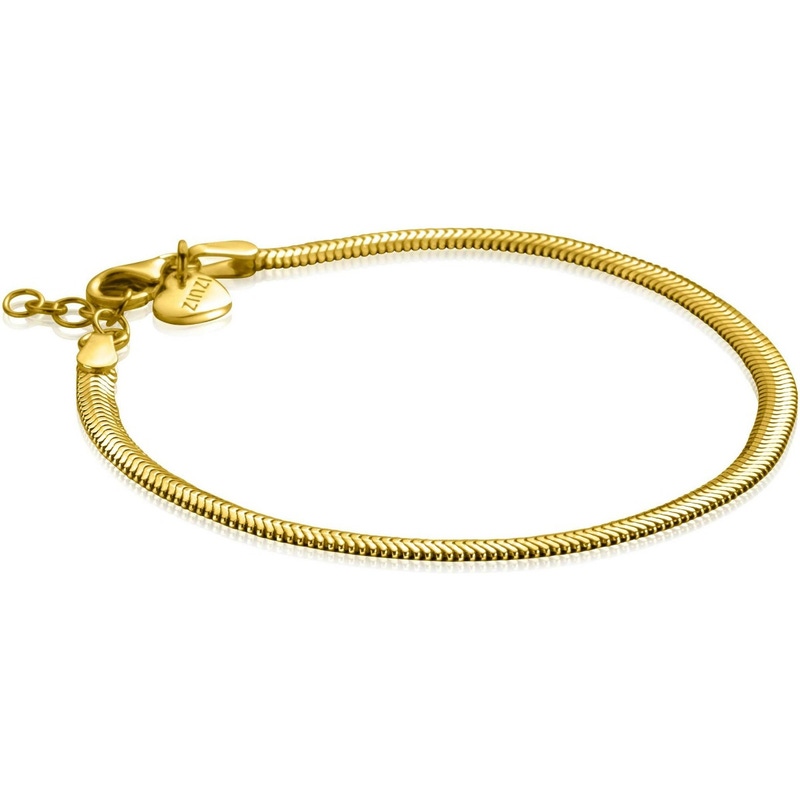 ZINZI gold plated zilveren platte slangen-armband 35mm breed ZIA2402G