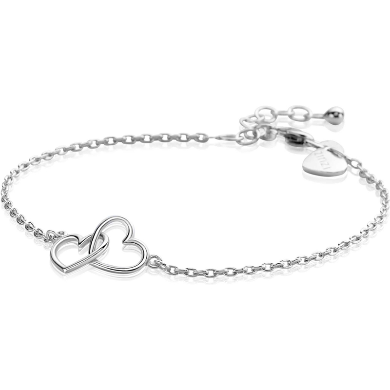ZINZI ZIA2513 Zilveren armband met hartjes 16,5-19,5 cm