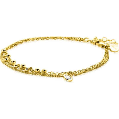 ZIA2520Y Goudkleurige armband met zirkonia rondje