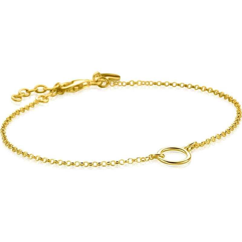 ZINZI gold plated zilveren armband met open rondje 165-19cm ZIA2523G