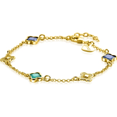 ZIA2583 Goudkleurige armband met klaver kleurstenen