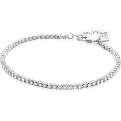 ZIA2590 Zilveren tennis armband met zirkonia 17 - 20 cm