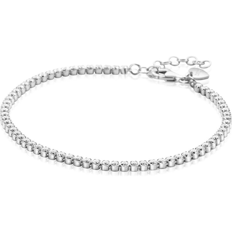 ZINZI ZIA2590 Zilveren tennis armband met zirkonia 17 - 20 cm