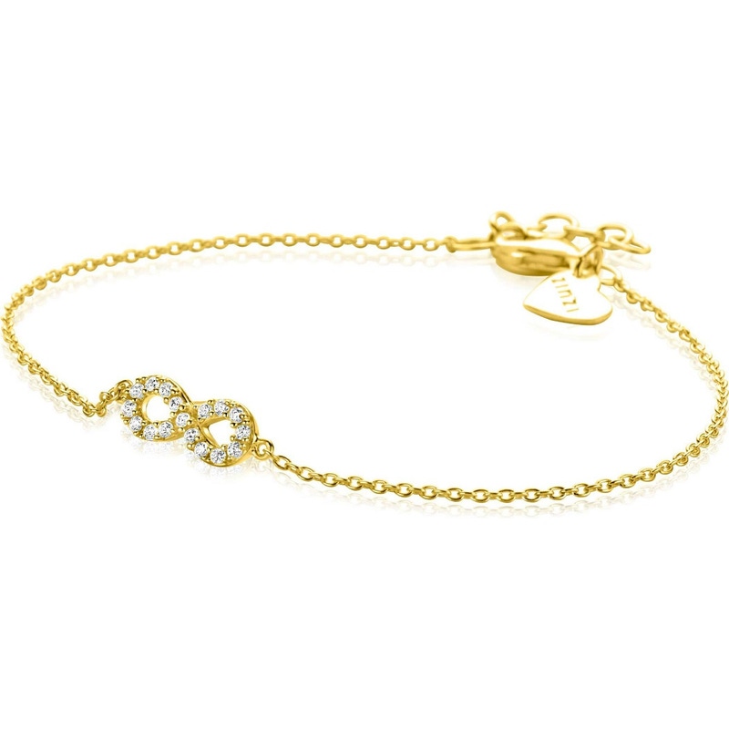 ZINZI ZIA2597Y Goudkleurige armband infinity met zirkonia