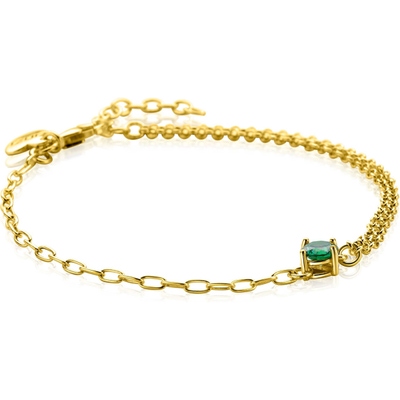 ZINZI ZIA2660G Goudkleurige armband met groene kleursteen