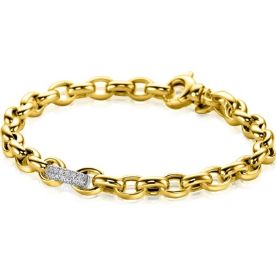 ZINZI ZIA2664 Goudkleurige schakelarmband met zirkonia 6,1 mm