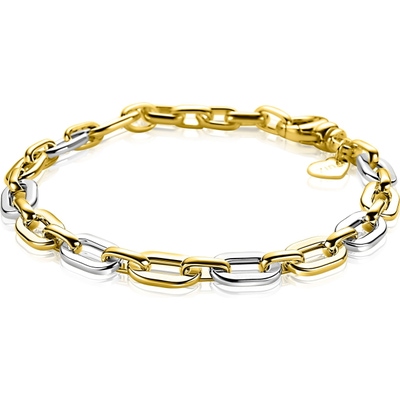 ZIA2757 Bicolor zilveren schakelarmband 17-195 cm