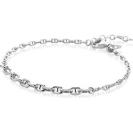 ZIA2762 Zilveren schakelarmband 17-20 cm