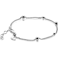 ZIA987 Zilveren armband met bolletjes