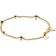 ZIA987G Goudkleurige gourmet armband met bolletjes
