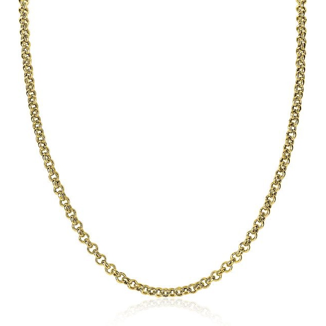 Zinzi zilveren 14K geelverguld jasseron collier 45cm en 45mm breed ZIC1911G