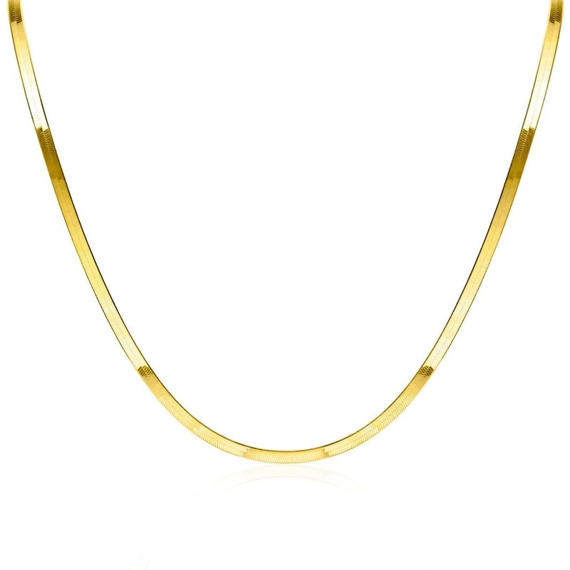 ZINZI gold plated zilveren platte slangen-ketting 45cm 35mm breed ZIC2292G
