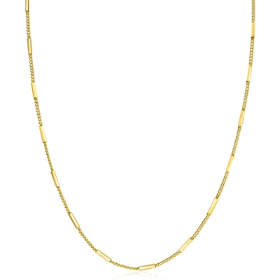 ZIC2366G Goudkleurige gourmet collier met staafjes 16 mm