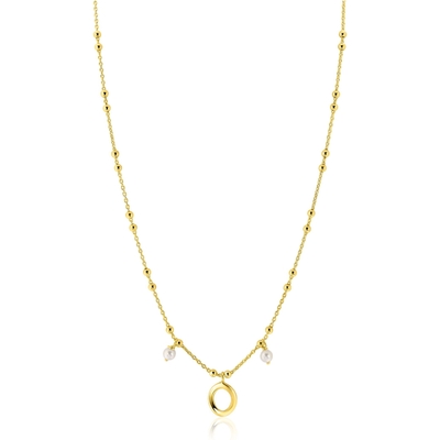 ZIC2405 Goudkleurige ketting met ronde hanger 42-45 cm