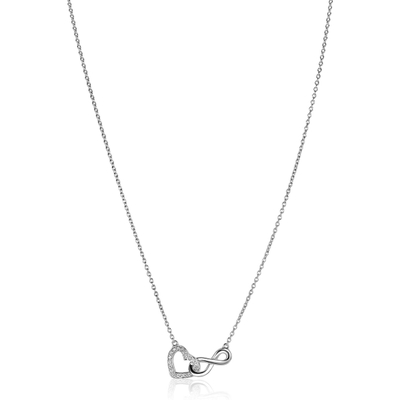 ZINZI ZIC2596 Zilveren ketting met hart en infinity zirkonia