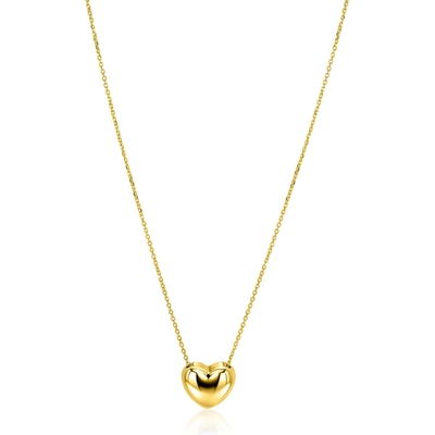 ZINZI ZIC2672G Goudkleurige ketting met hart hanger 40-45 cm