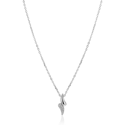 ZINZI ZIC2681 Zilveren ketting met druppelvormige hanger zirkonia