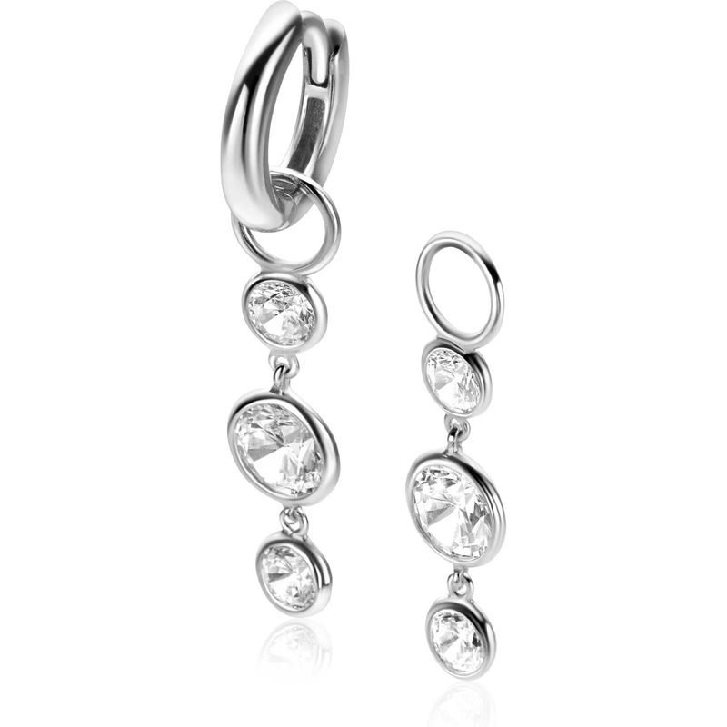 ZINZI ZICH2593 Zilveren oorbedels met zirkonia 24 mm
